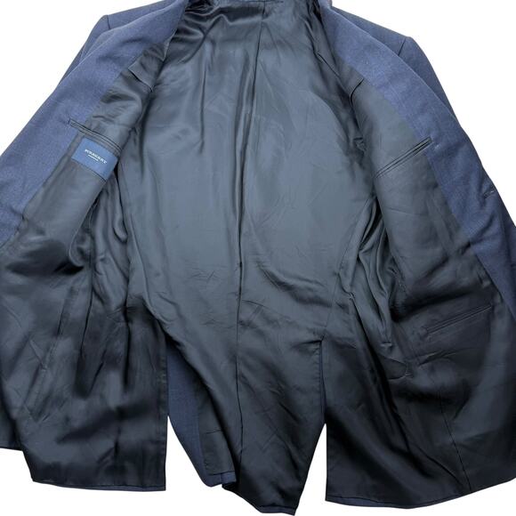 Burberry Bond Street Wool Blazer Navy Lined Two Button Closure Size 40R - Picture 7 of 9